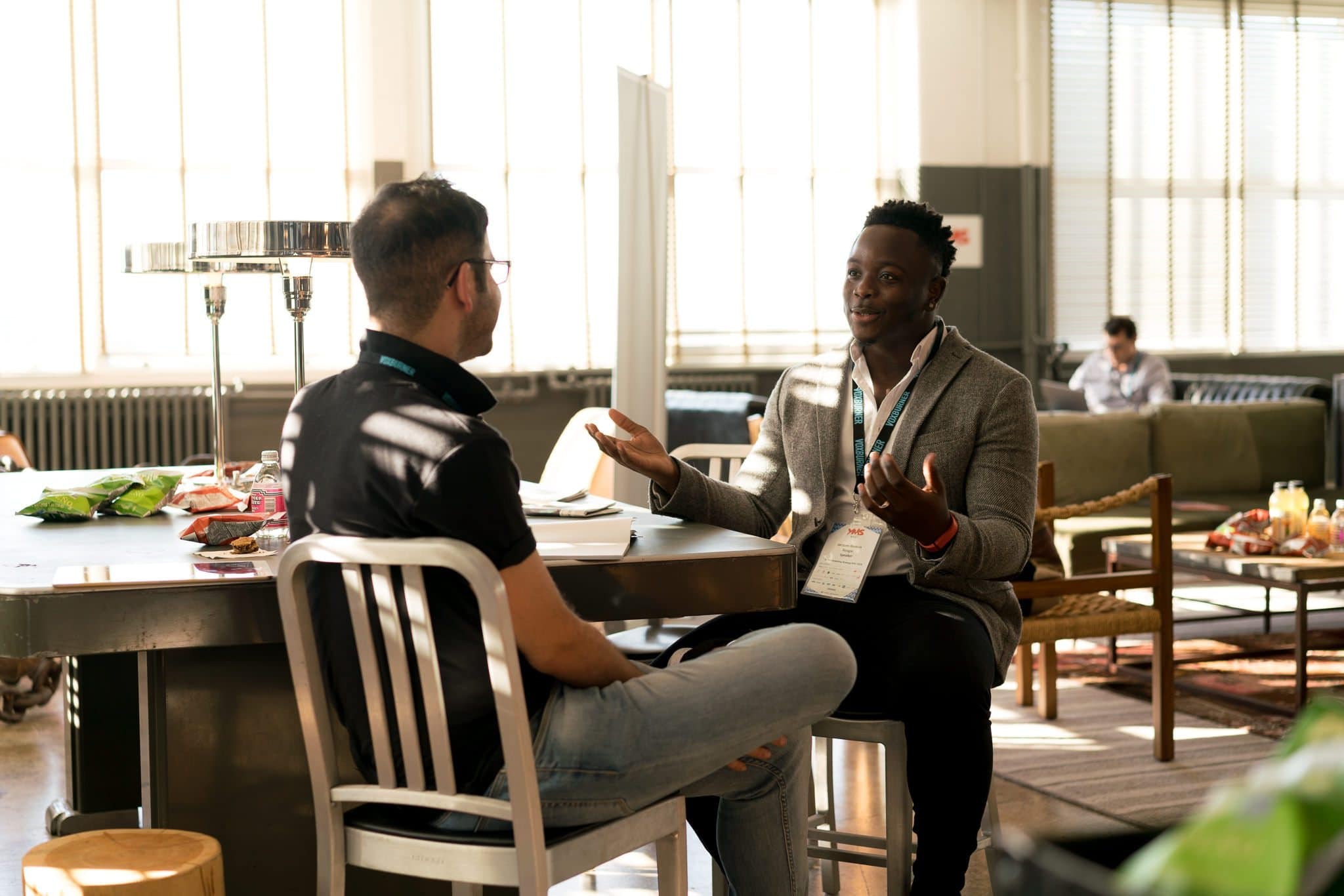 Two men having a conversation