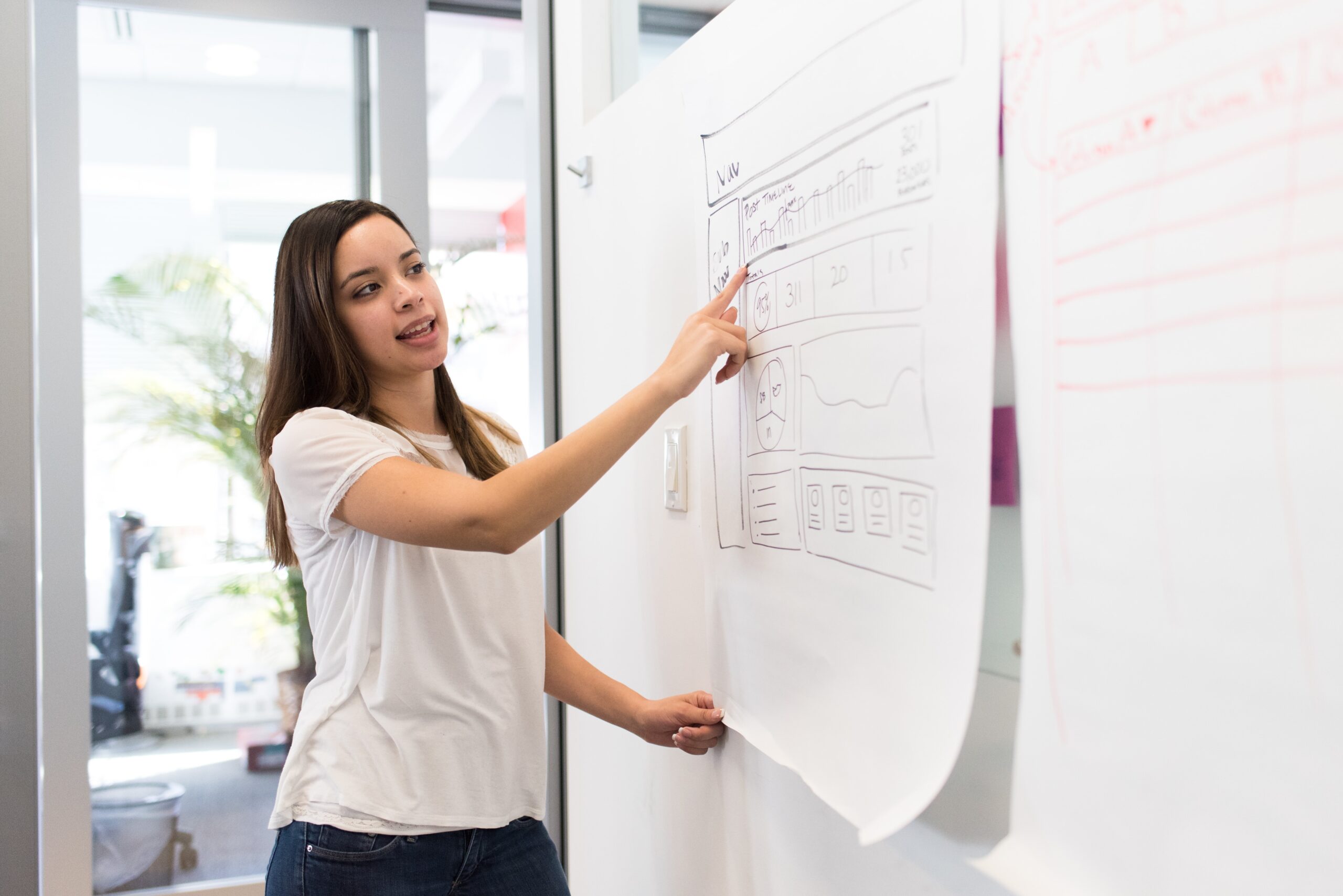 Woman working on a UX project