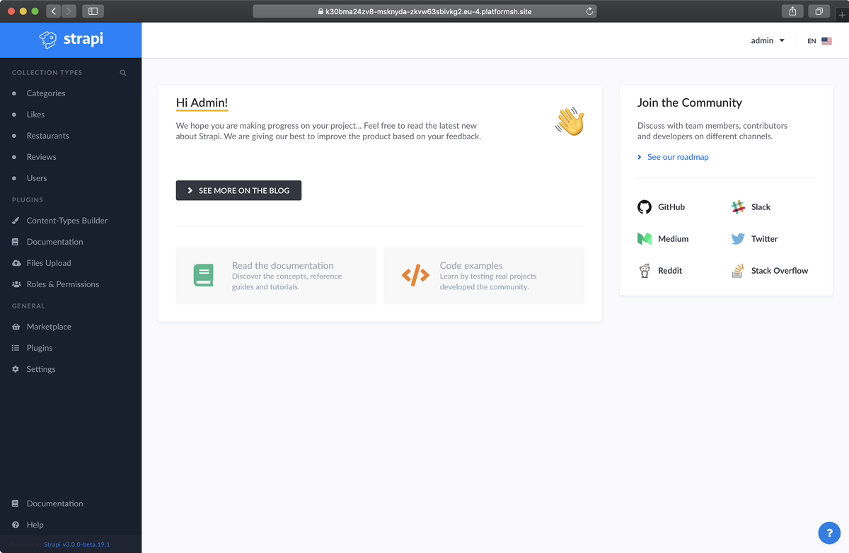 Strapi CMS Dashboard