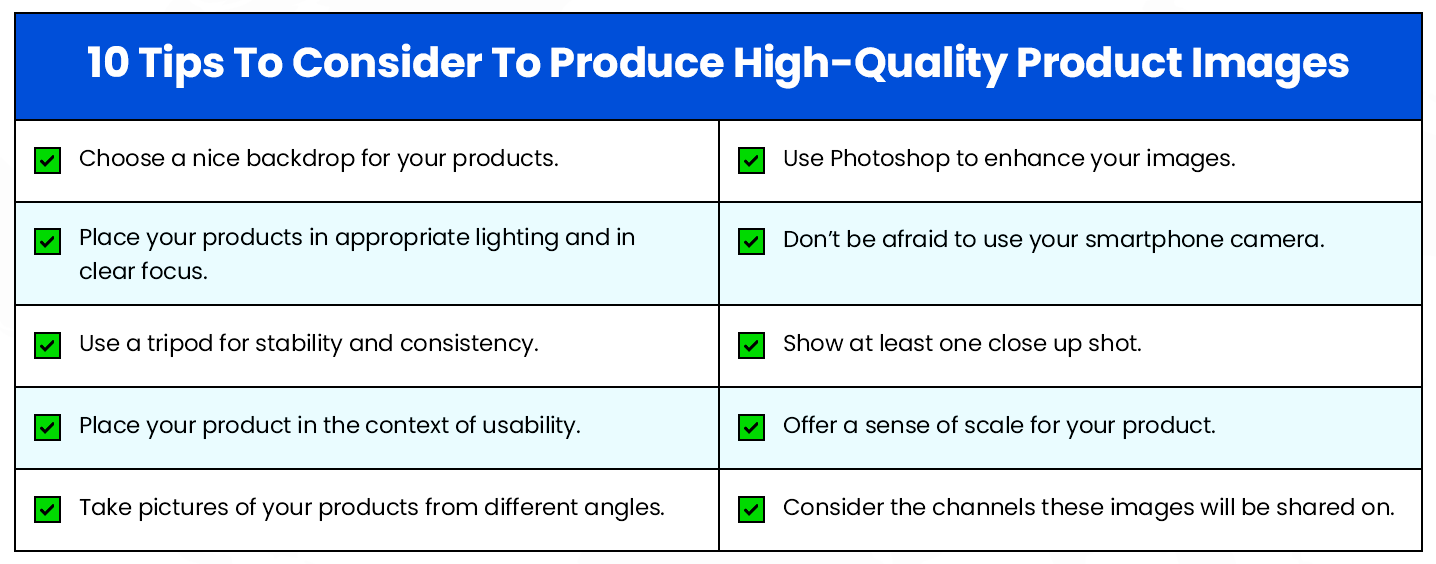 10 Tips To Consider To Produce High-Quality Product Images