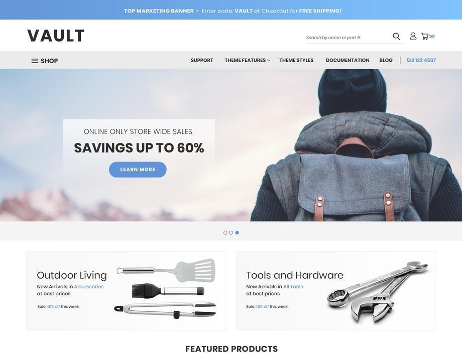 Vault theme for BigCommerce