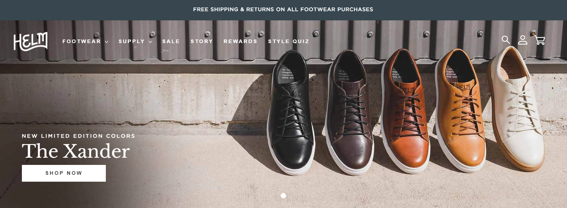 helm boots website on Shopify