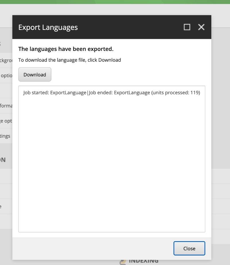 Exporting and downloading Sitecore website data