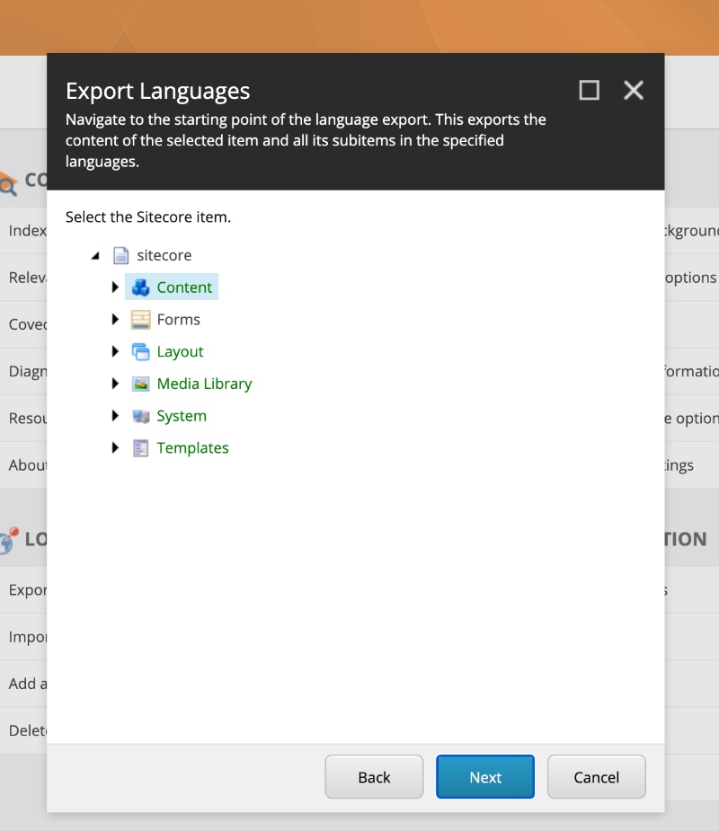 Sitecore data export